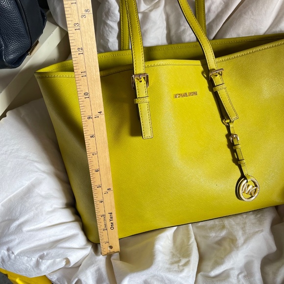 Michael Kors Neon Lime Green Tote with Gold Charm - Picture 10 of 10